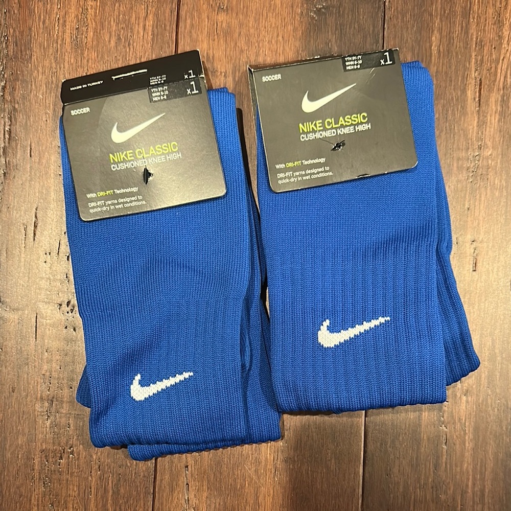 Nike Blue Athletic Knee High soccer Socks